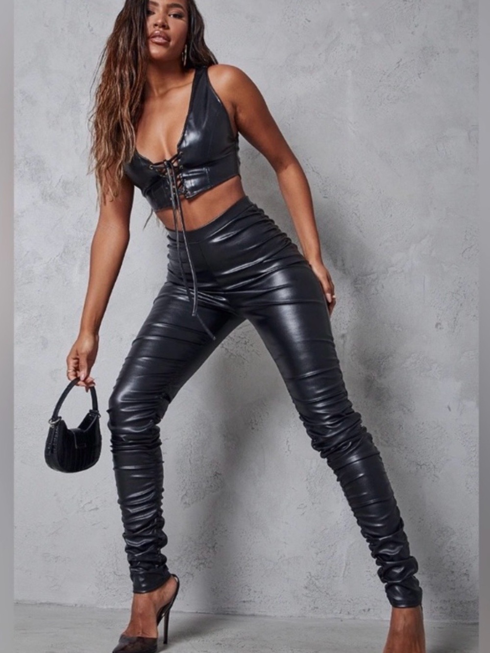 High-waist ruched leggings